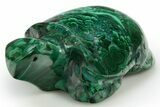 Flowery, Malachite Turtle Carving - DR Congo #317778-1